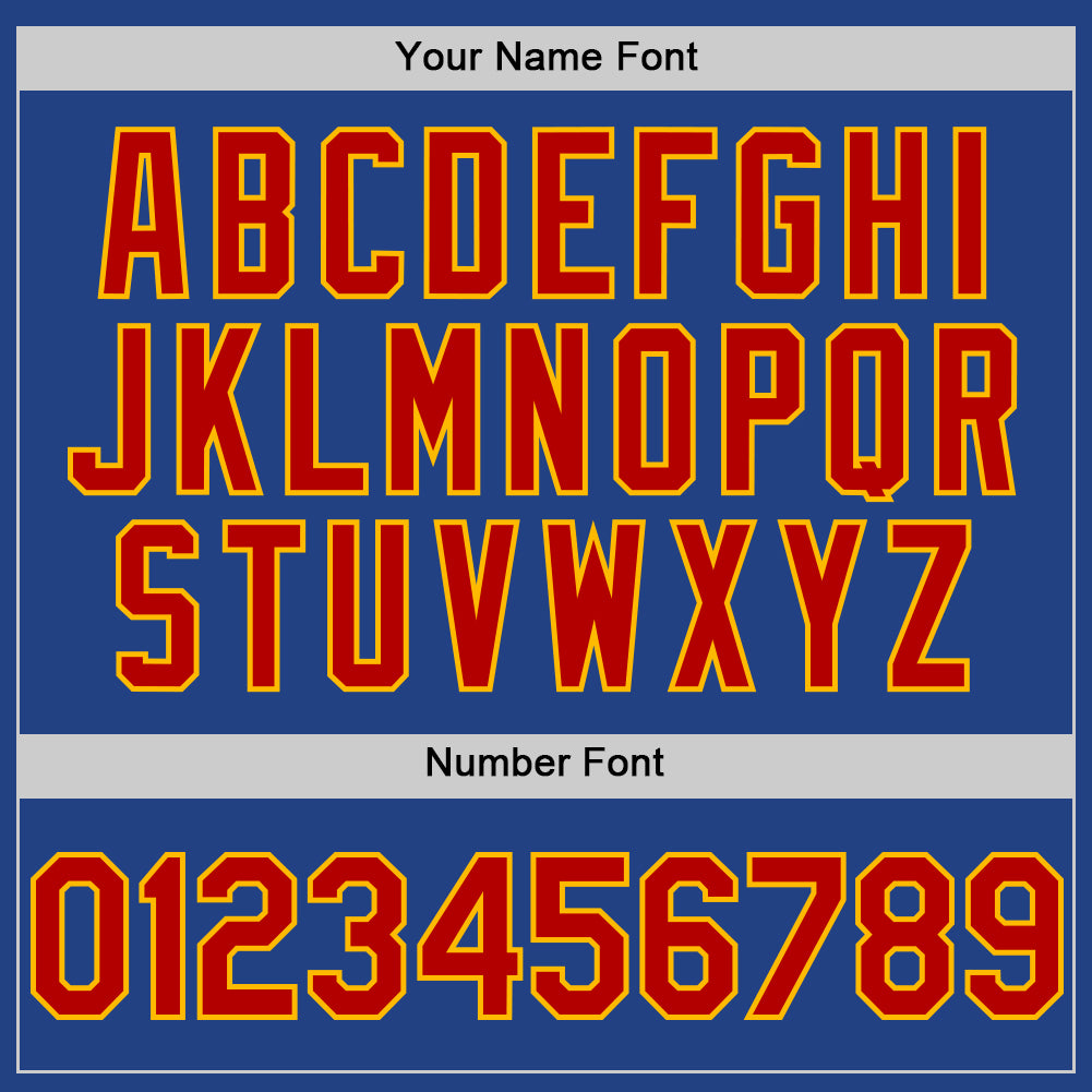 Custom Royal Red-Gold Mesh Authentic Throwback Baseball Jersey