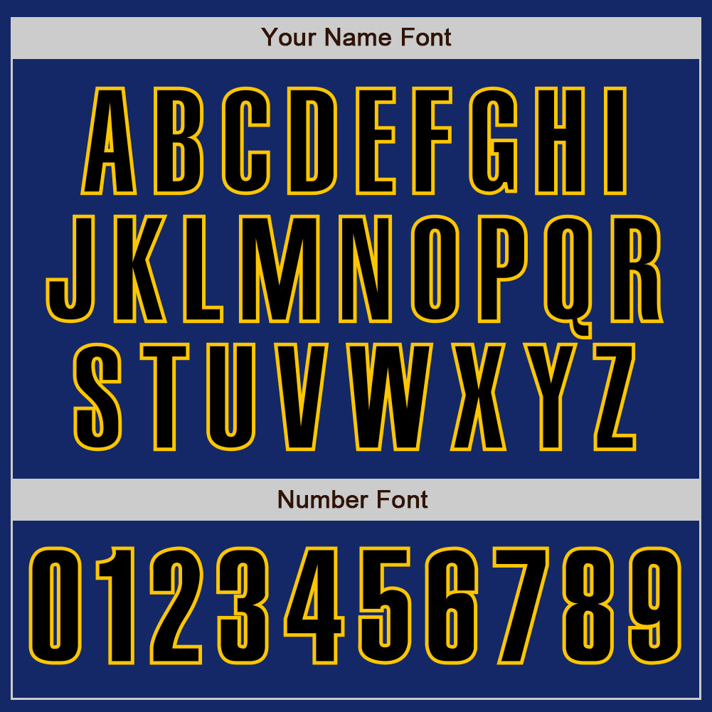 Custom Royal Black-Yellow Authentic Baseball Jersey