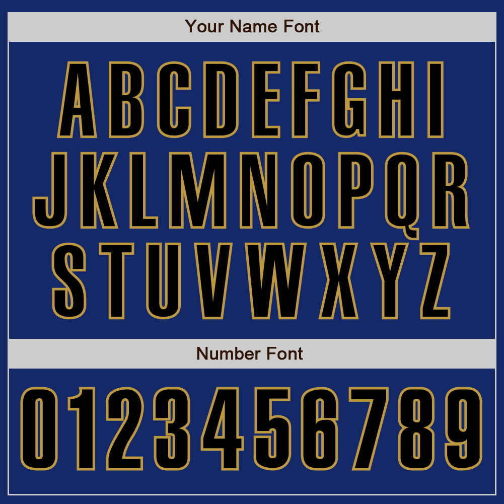 Custom Royal Black-Old Gold Authentic Baseball Jersey