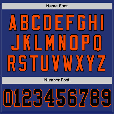 Custom Royal Black-Orange Mesh Authentic Throwback Football Jersey