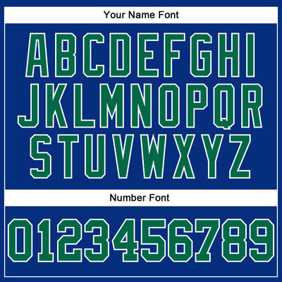 Custom Royal Kelly Green-White Authentic Football Jersey