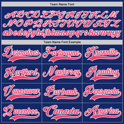 Custom Royal Neon Pink-White Hockey Lace Neck Jersey