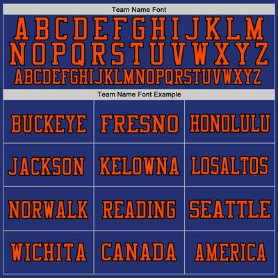 Custom Royal Orange-Black Mesh Authentic Throwback Football Jersey