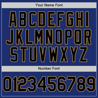 Custom Royal Black-Old Gold Authentic Throwback Baseball Jersey