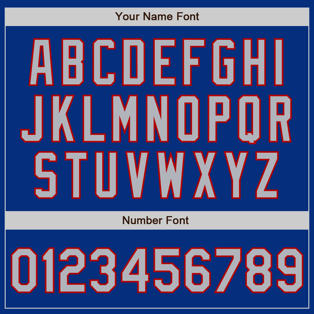 Custom Royal Gray-Red Authentic Baseball Jersey