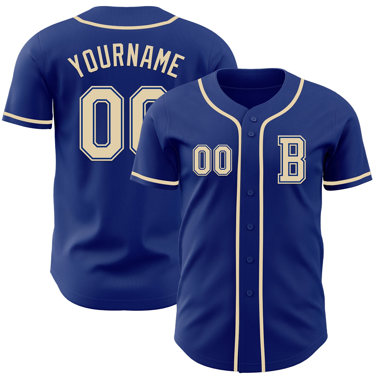 Custom Royal Cream Authentic Baseball Jersey