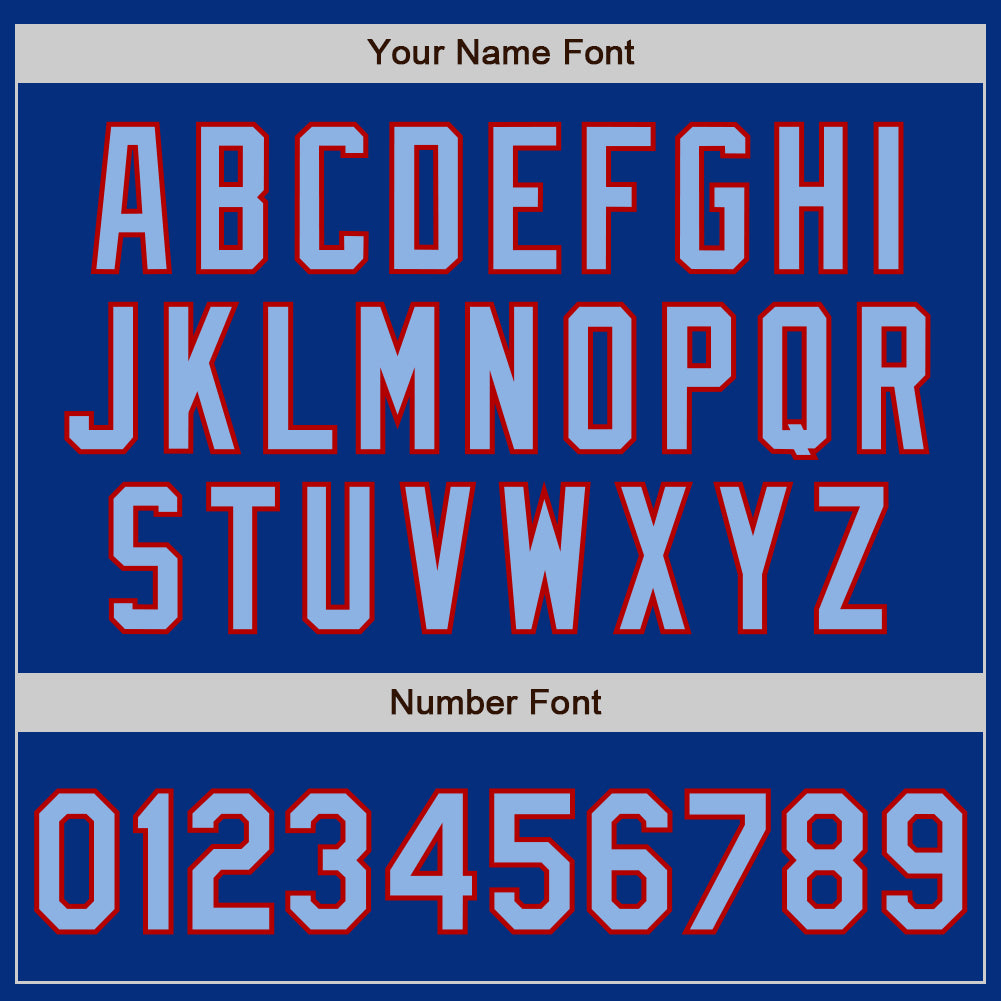 Custom Royal Light Blue-Red Authentic Baseball Jersey