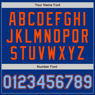 Custom Royal Light Blue-Orange Authentic Baseball Jersey