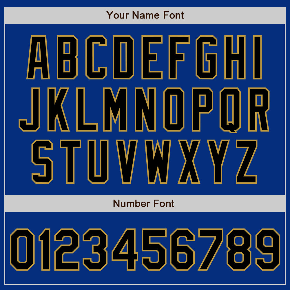 Custom Royal Black-Old Gold Authentic Baseball Jersey