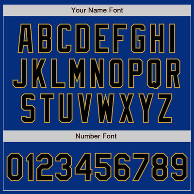 Custom Royal Black-Old Gold Authentic Baseball Jersey