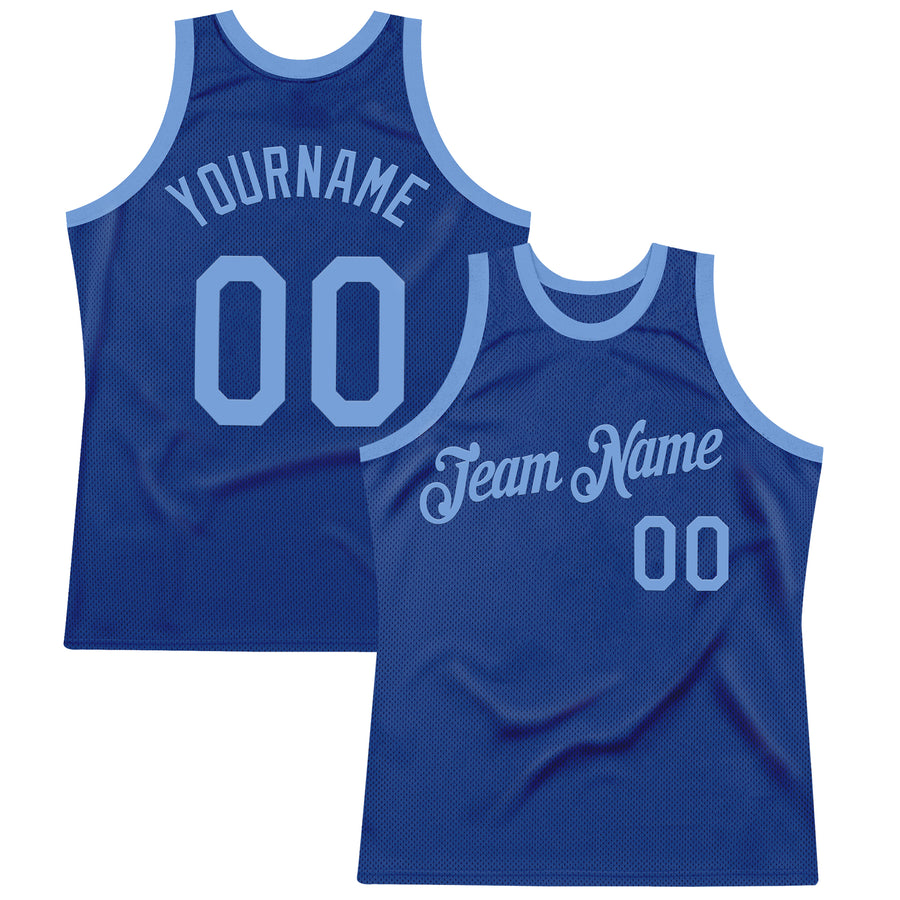 Custom Royal Light Blue Authentic Throwback Basketball Jersey