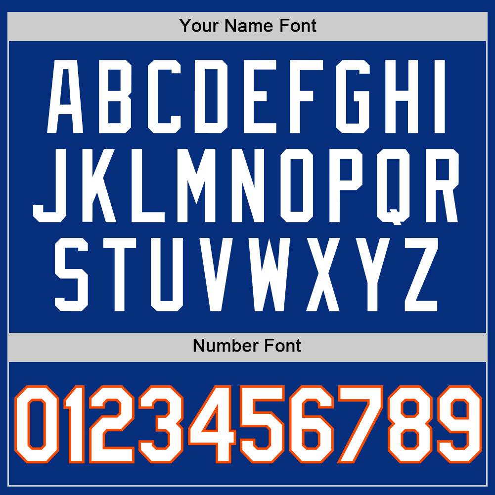 Custom Royal White-Orange Authentic Throwback Basketball Jersey