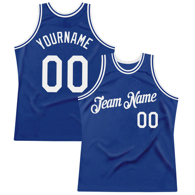 Custom Royal White Authentic Throwback Basketball Jersey