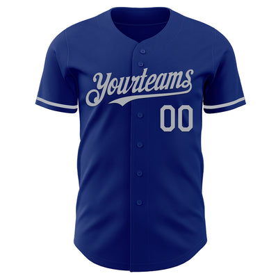 Custom Royal Gray Authentic Baseball Jersey