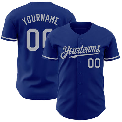 Custom Royal Gray Authentic Baseball Jersey