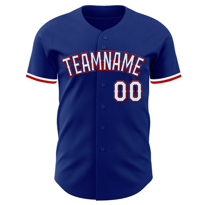 Custom Royal White-Red Authentic Baseball Jersey