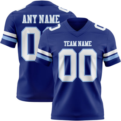 Custom Royal White-Light Blue Authentic Football Jersey