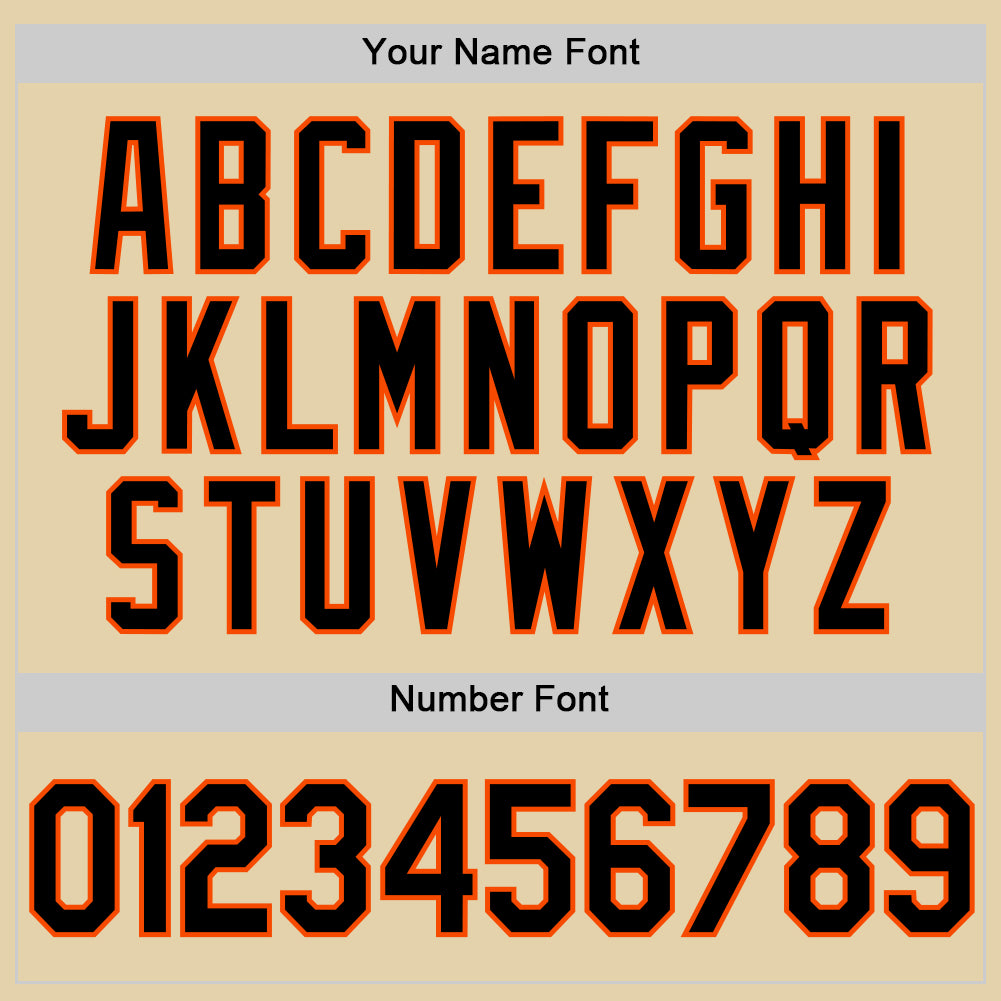 Custom Sand Black-Orange Authentic Baseball Jersey