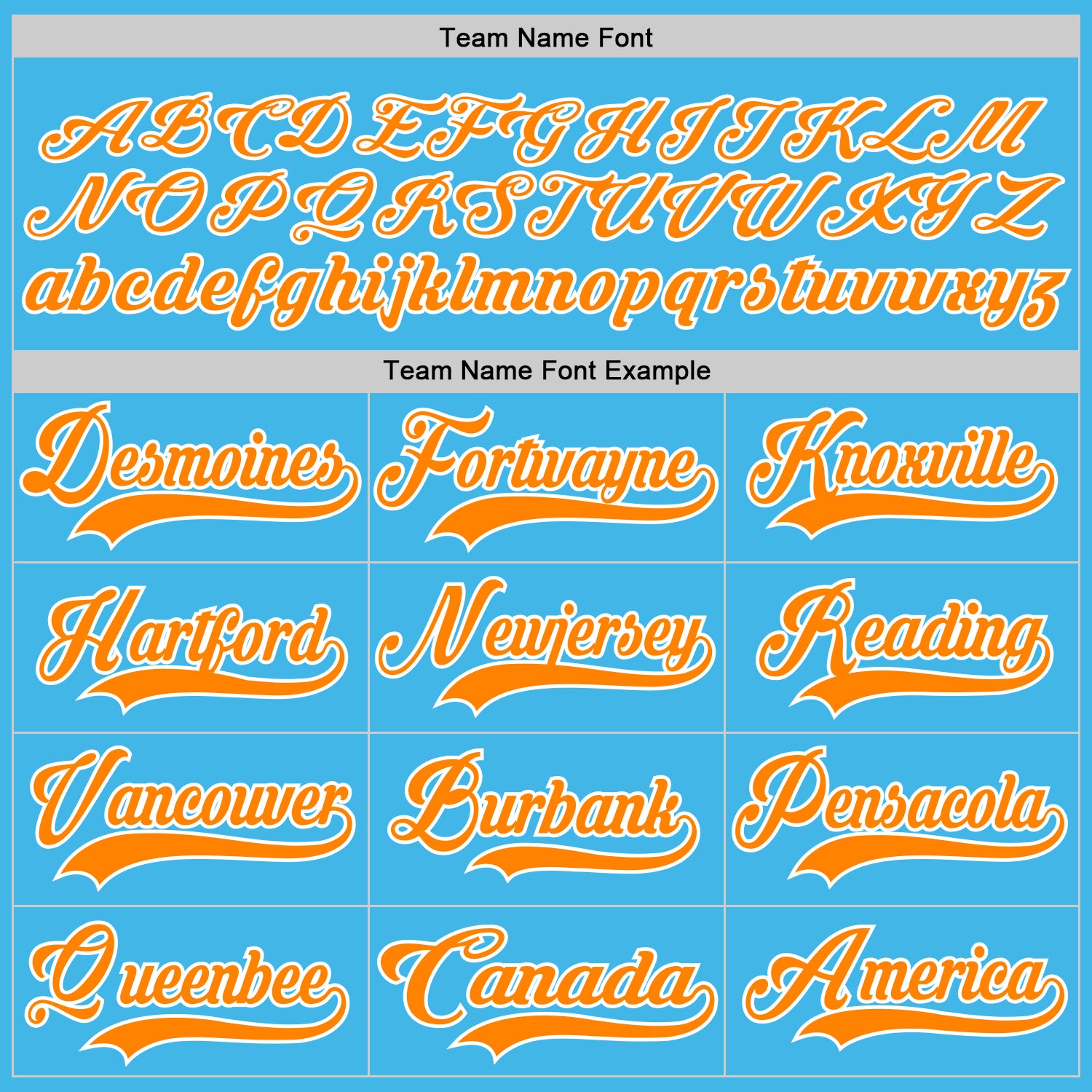 Custom Sky Blue Bay Orange-White Hockey Lace Neck Jersey