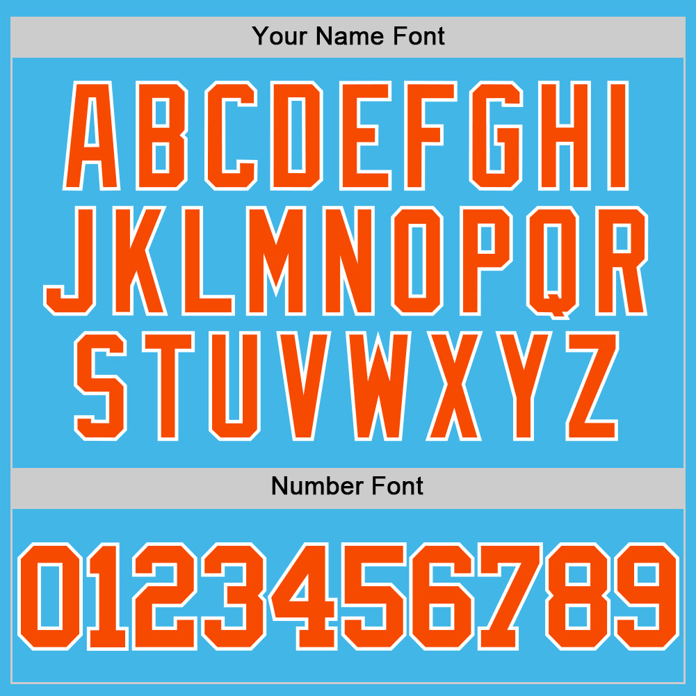 Custom Sky Blue Orange-White Authentic Basketball Jersey