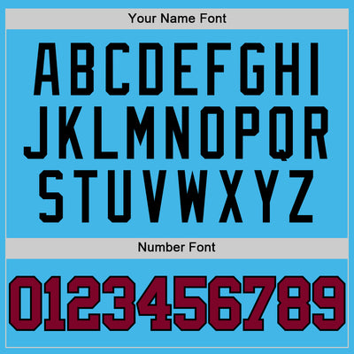 Custom Sky Blue Maroon-Black Authentic Basketball Jersey