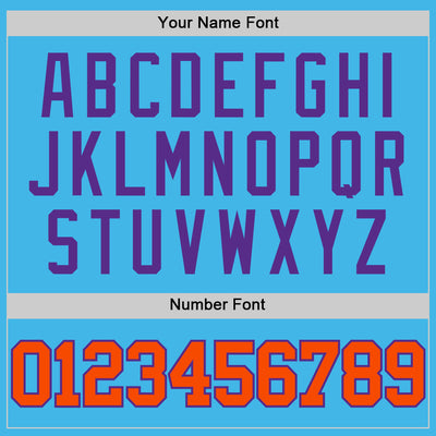 Custom Sky Blue Orange-Purple Authentic Basketball Jersey