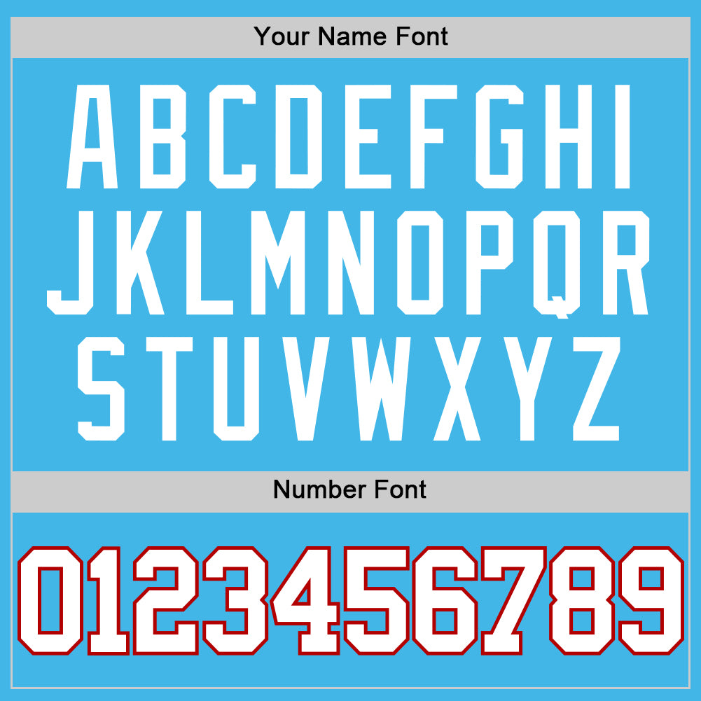 Custom Sky Blue White-Red Authentic Basketball Jersey