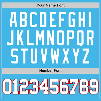 Custom Sky Blue White-Red Authentic Basketball Jersey