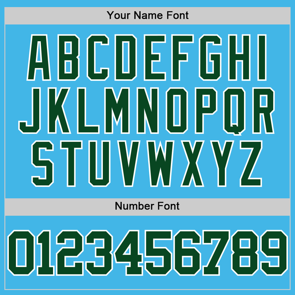 Custom Sky Blue Green-White Authentic Basketball Jersey