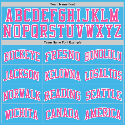 Custom Sky Blue Pink-White Authentic Basketball Jersey