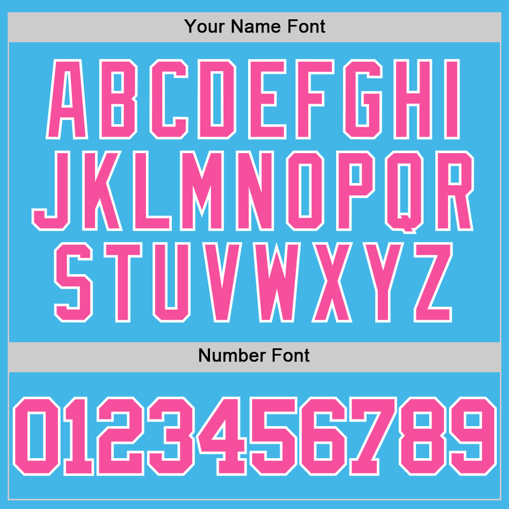 Custom Sky Blue Pink-White Authentic Basketball Jersey