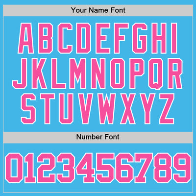 Custom Sky Blue Pink-White Authentic Basketball Jersey