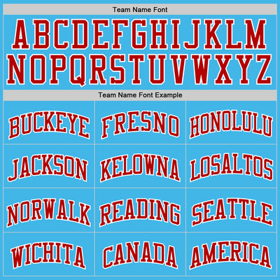 Custom Sky Blue Red-White Authentic Basketball Jersey