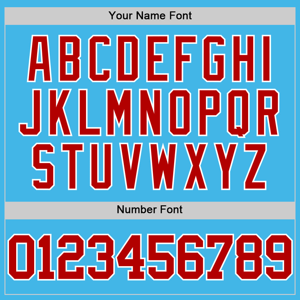 Custom Sky Blue Red-White Authentic Basketball Jersey