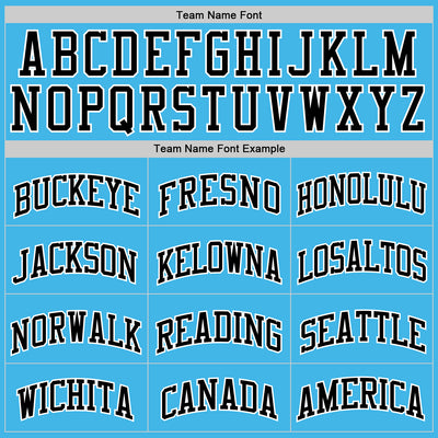 Custom Sky Blue Black-White Authentic Basketball Jersey