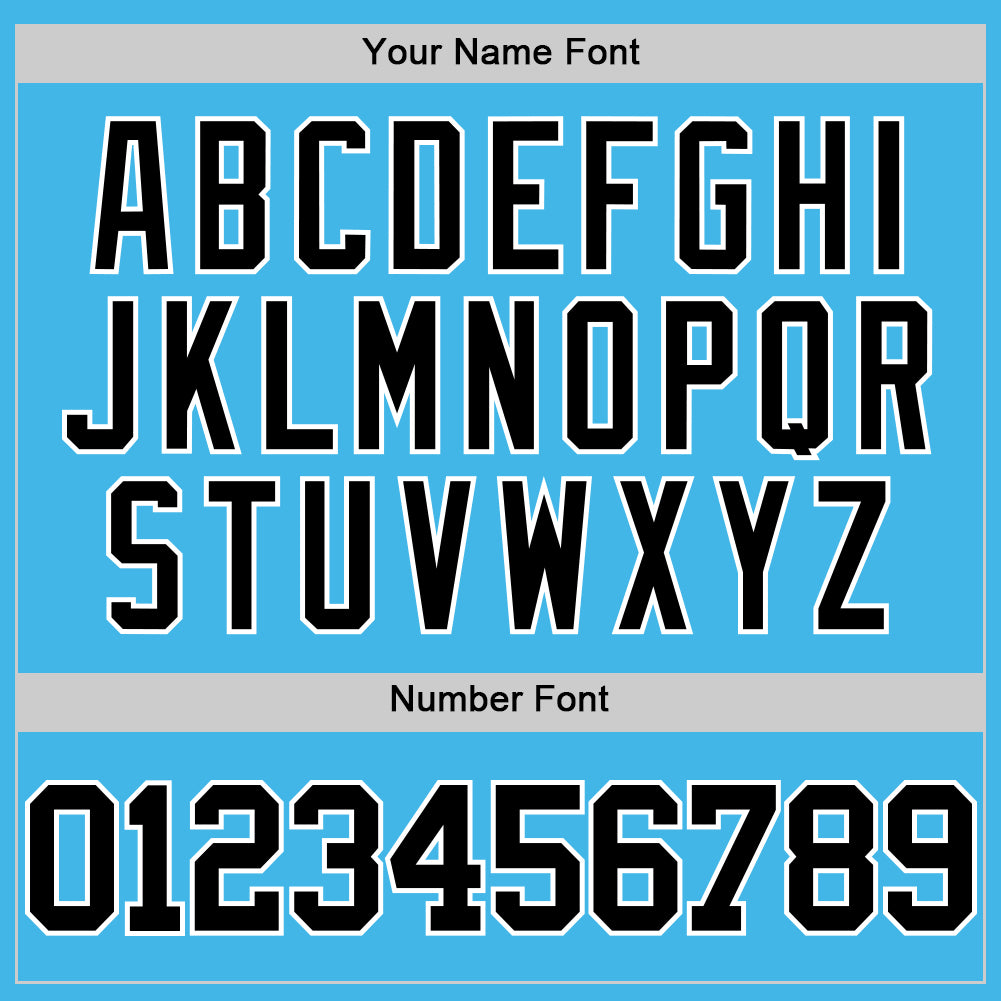 Custom Sky Blue Black-White Authentic Basketball Jersey