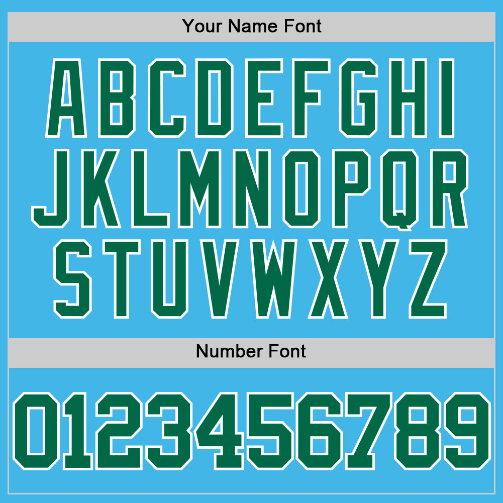 Custom Sky Blue Kelly Green-White Authentic Basketball Jersey