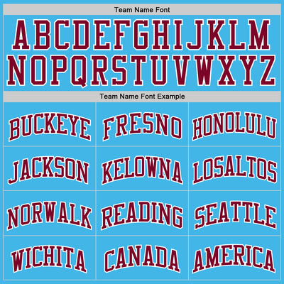 Custom Sky Blue Maroon-White Authentic Basketball Jersey