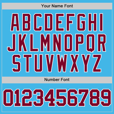 Custom Sky Blue Maroon-White Authentic Basketball Jersey