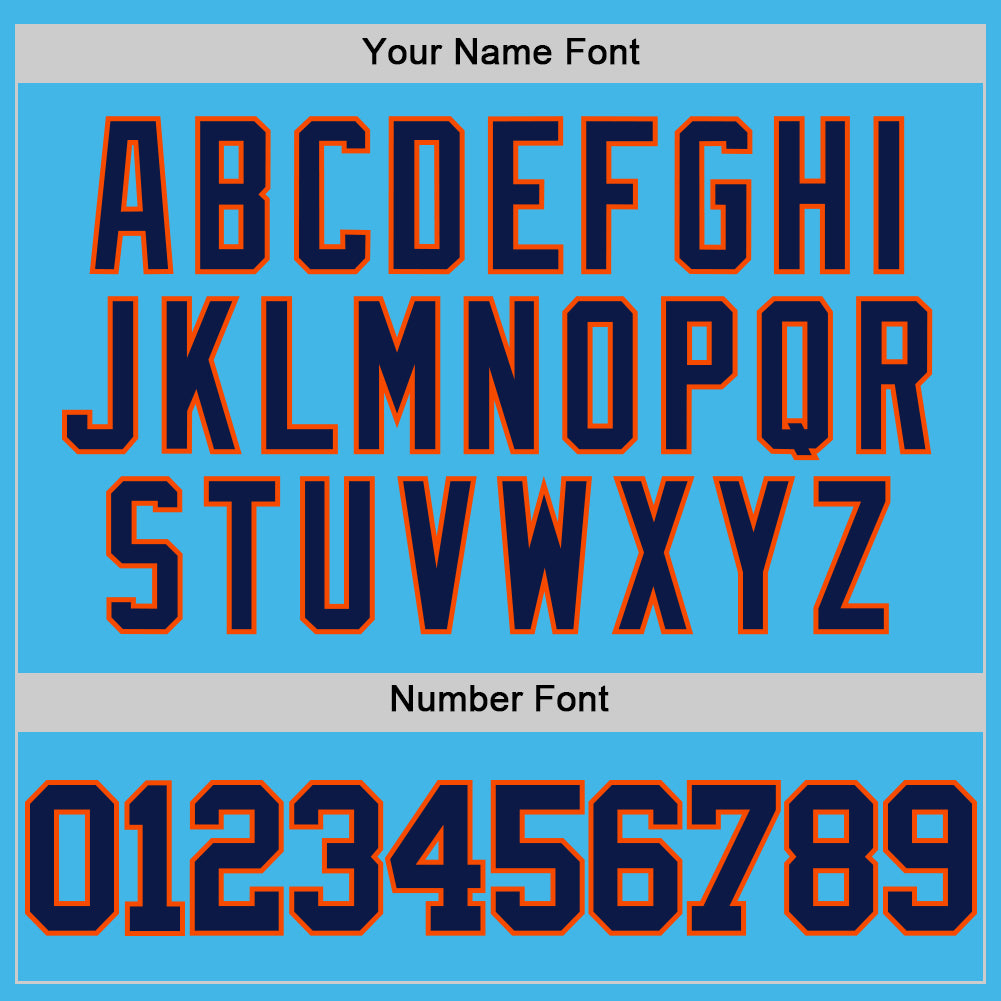 Custom Sky Blue Navy-Orange Authentic Basketball Jersey