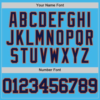 Custom Sky Blue Navy-Orange Authentic Basketball Jersey