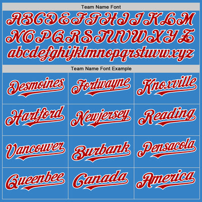 Custom Powder Blue Red-White Authentic Sleeveless Baseball Jersey