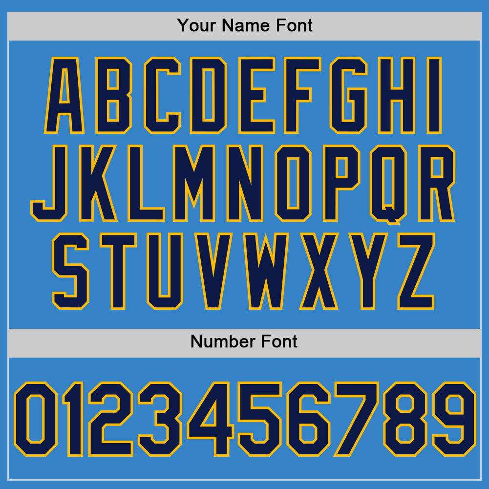 Custom Powder Blue Navy-Gold Authentic Sleeveless Baseball Jersey