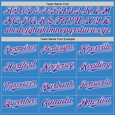 Custom Powder Blue Purple-White Authentic Sleeveless Baseball Jersey