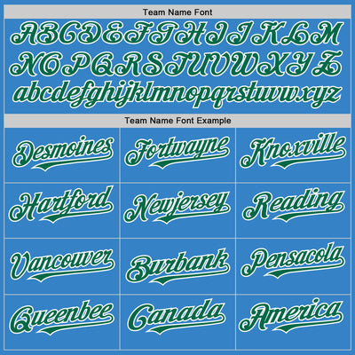 Custom Powder Blue Kelly Green-White Authentic Sleeveless Baseball Jersey