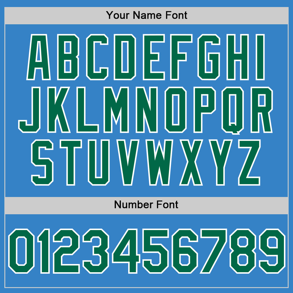 Custom Powder Blue Kelly Green-White Authentic Sleeveless Baseball Jersey