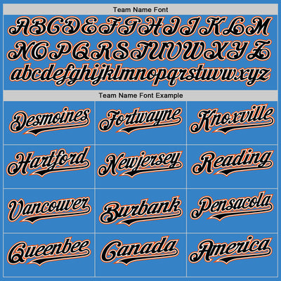 Custom Powder Blue Black-Orange Authentic Sleeveless Baseball Jersey