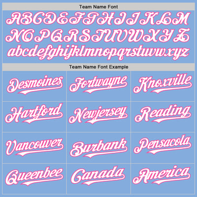 Custom Light Blue White-Pink Authentic Sleeveless Baseball Jersey