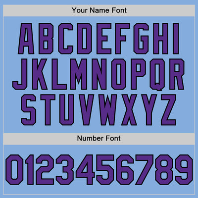 Custom Light Blue Purple-Black Authentic Sleeveless Baseball Jersey