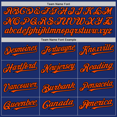 Custom Royal Black-Orange Authentic Sleeveless Baseball Jersey